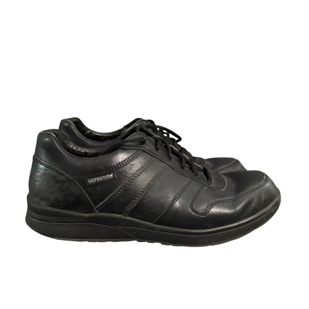 Mephisto Runoff Air-Jet Mens Black Leather Walking Shoes Sneakers Comfort 9